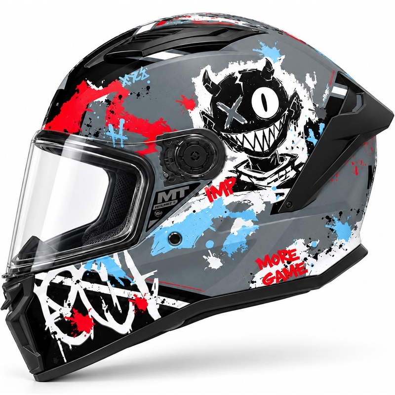 Casque intégral de moto MT Stinger 2 IMP C5 noir mat-gris-rouge