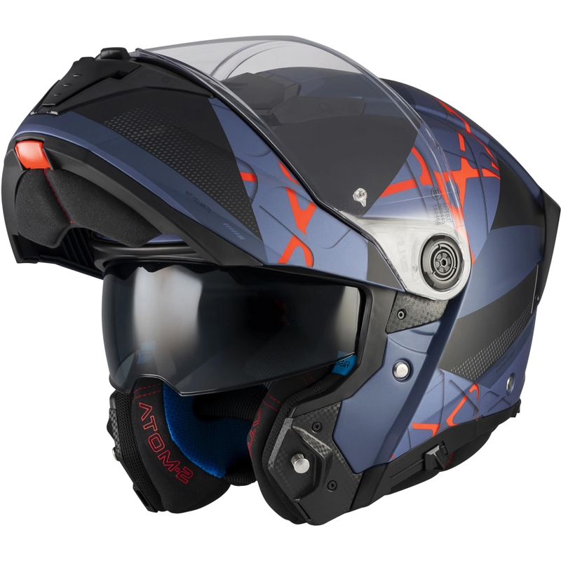 Casque de moto modulable MT Atom 2 SV Change C17 noir-bleu mat