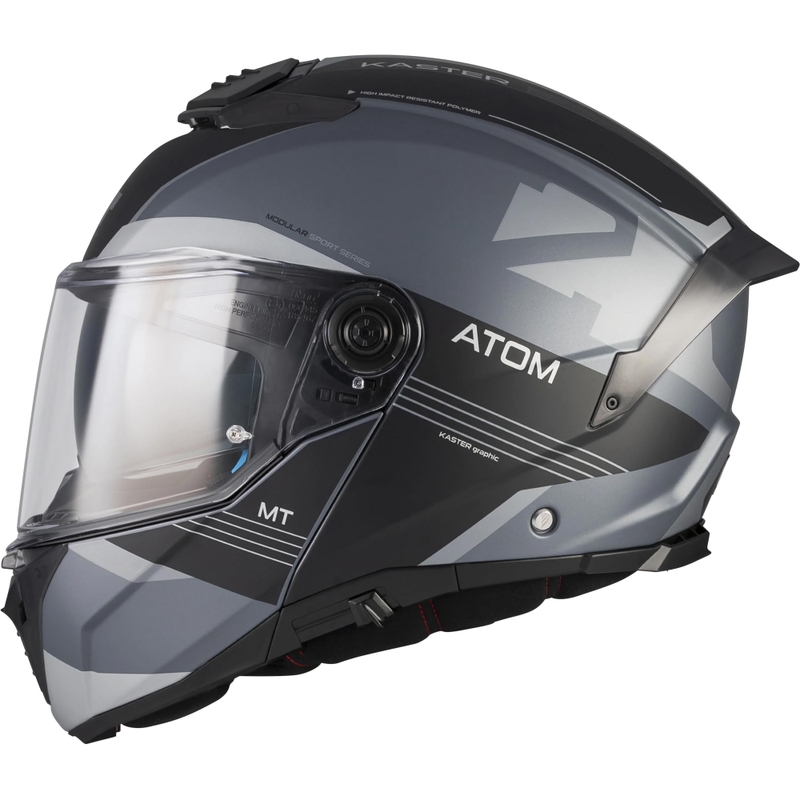 Casque de moto modulable MT Atom 2 SV Kaster C2 noir-gris mat