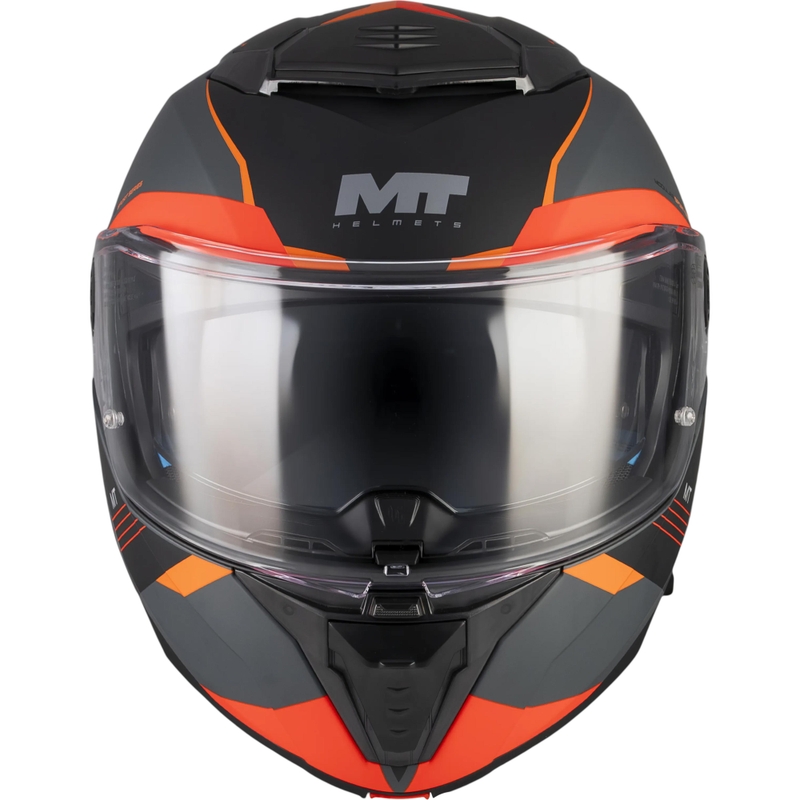 Casque de moto modulable MT Atom 2 SV Kaster C14 noir mat-gris-orange
