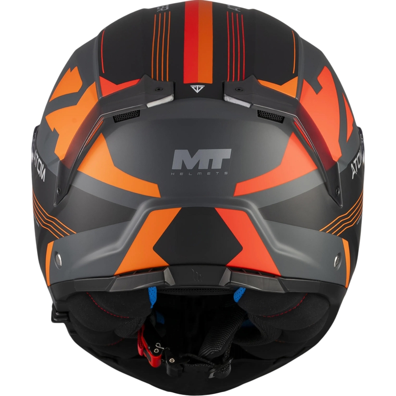 Casque de moto modulable MT Atom 2 SV Kaster C14 noir mat-gris-orange