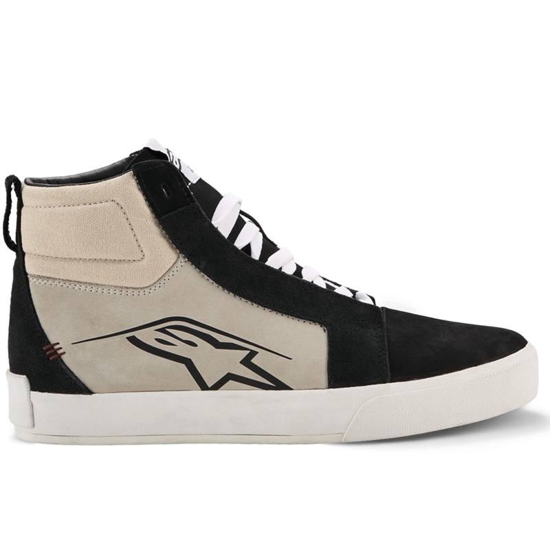 Bottes de moto Alpinestars Ride-63 en cuir noir-gris clair-blanc