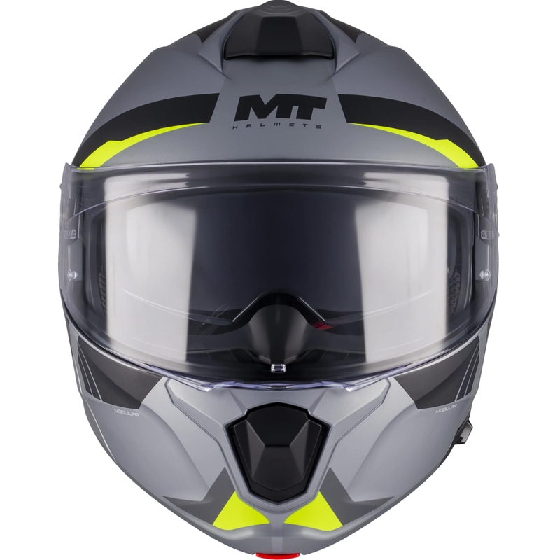 Casque de moto modulable MT Genesis R SV Cheeky C3 noir-gris-jaune fluo