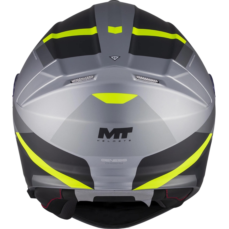 Casque de moto modulable MT Genesis R SV Cheeky C3 noir-gris-jaune fluo