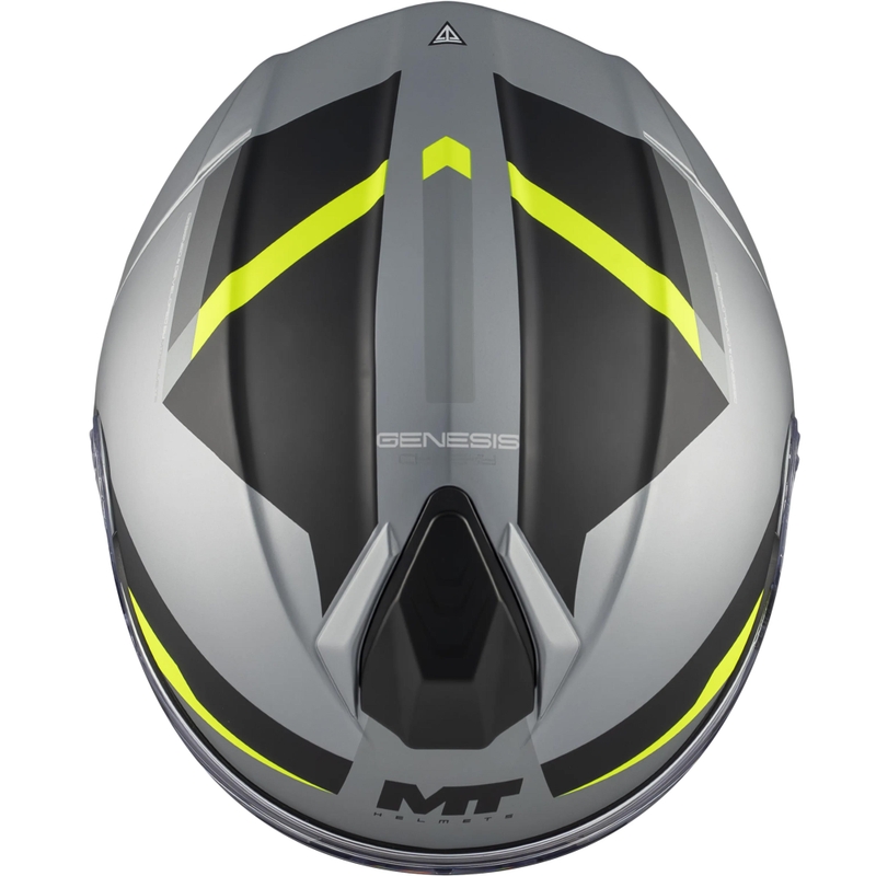 Casque de moto modulable MT Genesis R SV Cheeky C3 noir-gris-jaune fluo
