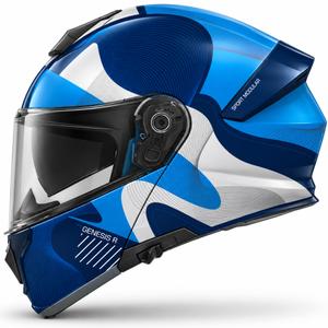 Casque de moto modulable MT Genesis R SV Lancer C7 bleu-gris mat