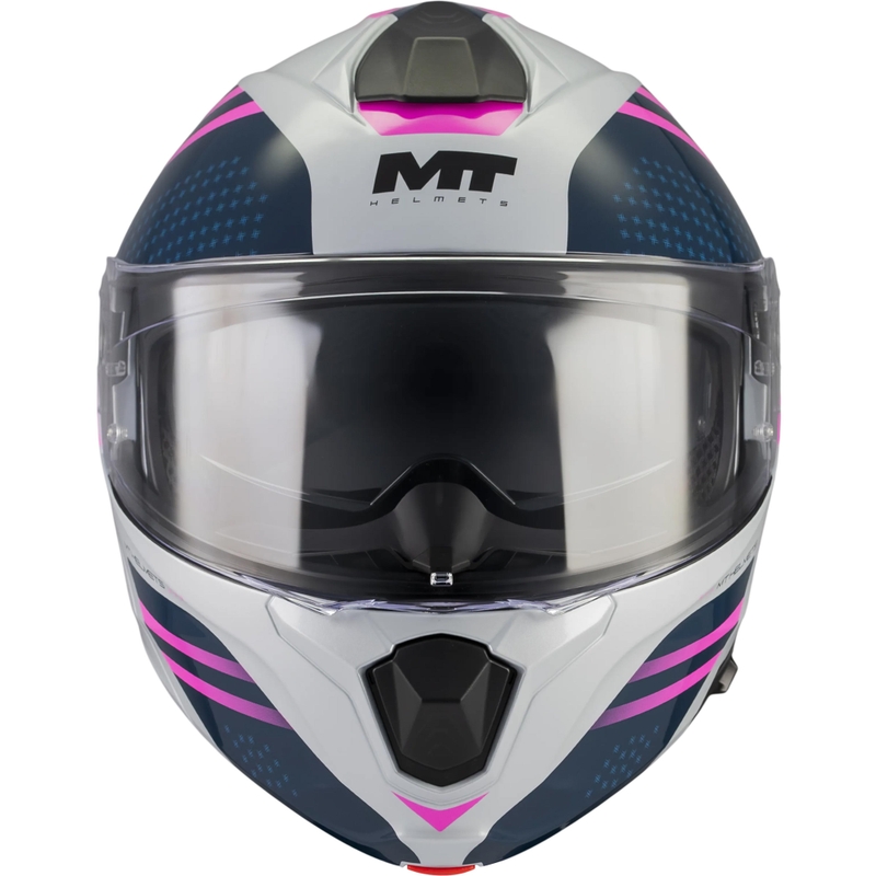 Casque de moto modulable MT Genesis R SV Vibe C8 gris-bleu-rose