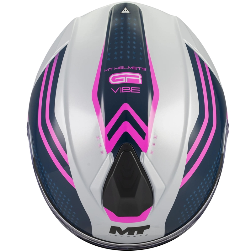 Casque de moto modulable MT Genesis R SV Vibe C8 gris-bleu-rose