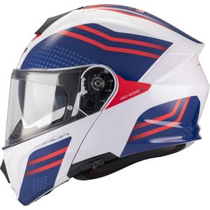 Casque de moto modulable MT Genesis R SV Vibe A7 blanc-bleu-rouge