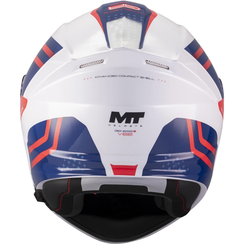 Casque de moto modulable MT Genesis R SV Vibe A7 blanc-bleu-rouge