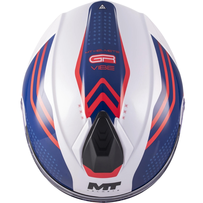 Casque de moto modulable MT Genesis R SV Vibe A7 blanc-bleu-rouge