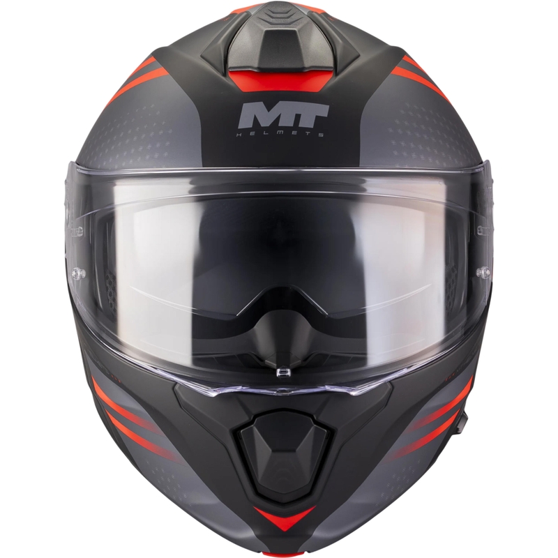 Casque de moto modulable MT Genesis R SV Vibe B5 noir mat-gris-rouge