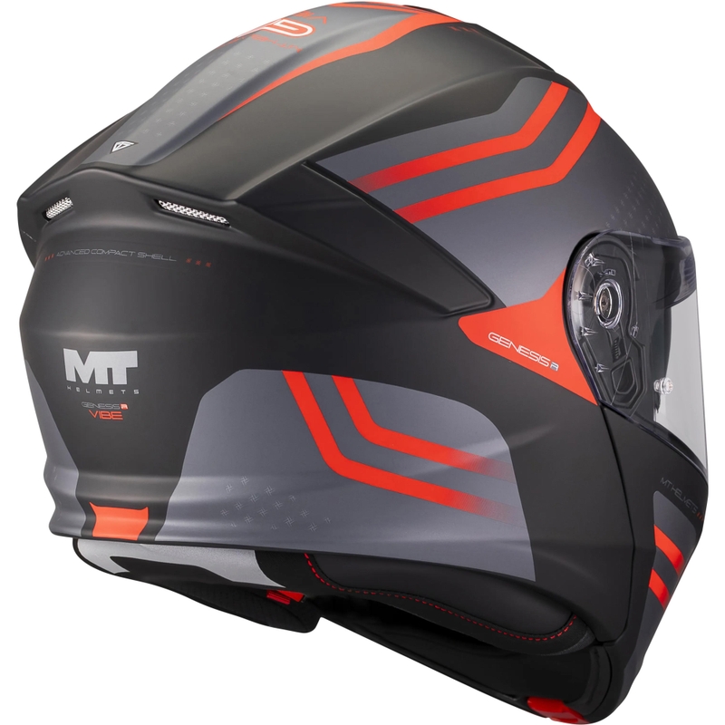 Casque de moto modulable MT Genesis R SV Vibe B5 noir mat-gris-rouge