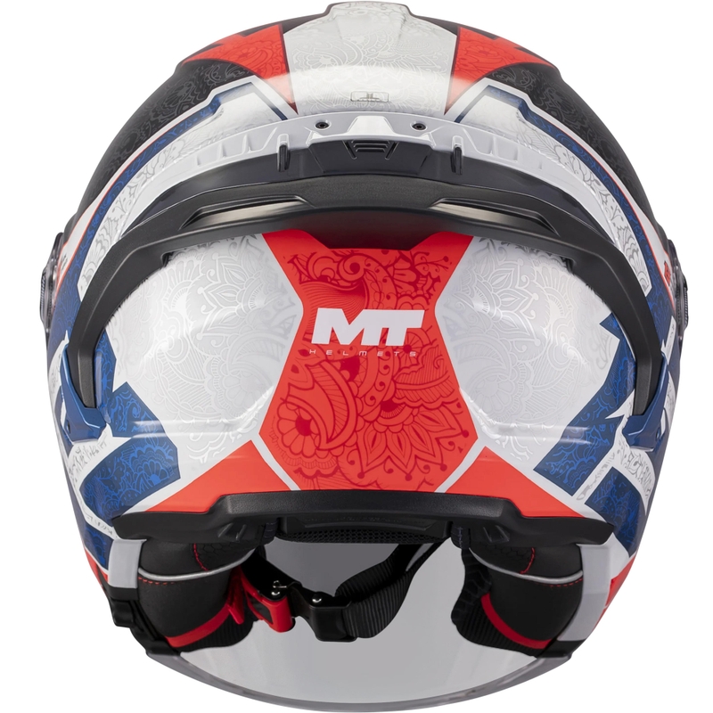 Casque de moto ouvert MT Cosmo SV Danish 26 Saison C5 bleu-rouge-blanc-noir