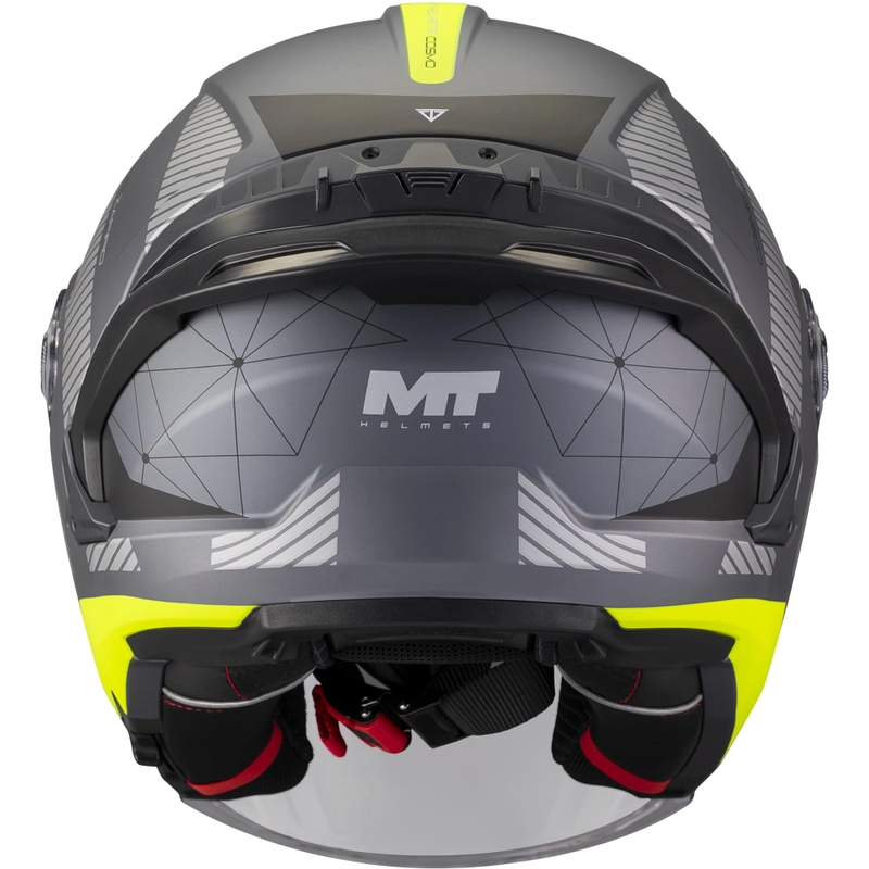 Casque de moto jet MT Cosmo SV Zafiro C3 noir mat-gris-jaune fluo