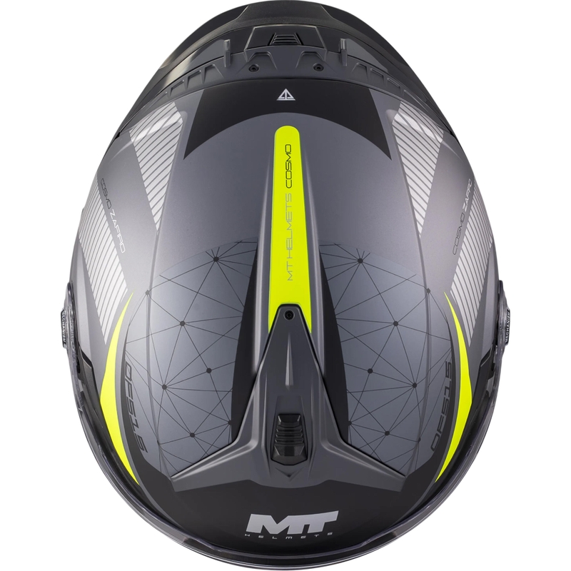 Casque de moto jet MT Cosmo SV Zafiro C3 noir mat-gris-jaune fluo