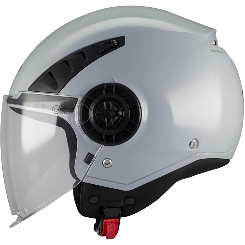 Casque de moto jet MT Aeris Pure A12 gris brillant