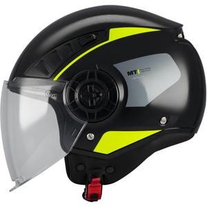 Casque de moto ouvert MT Aeris Demure B5 noir-jaune fluo