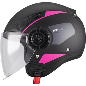 Casque de moto ouvert MT Aeris Demure B5 noir-rose