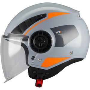 Casque de moto ouvert MT Aeris Demure C4 gris-orange