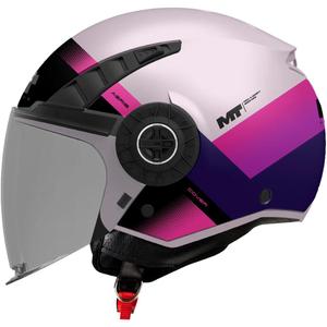 Casque de moto ouvert MT Aeris Cover C8 rose-violet mat