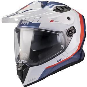 Casque de moto enduro MT Track SV Nomad C0 bleu-blanc-rouge