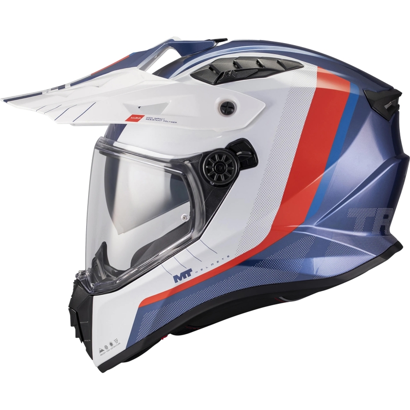 Casque de moto enduro MT Track SV Nomad C0 bleu-blanc-rouge