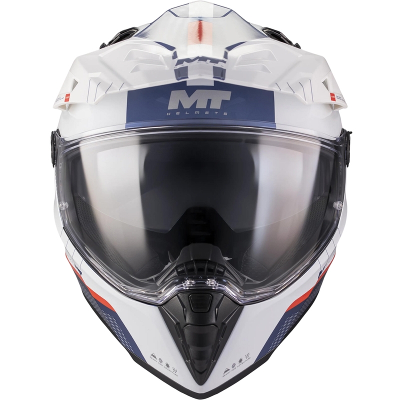 Casque de moto enduro MT Track SV Nomad C0 bleu-blanc-rouge