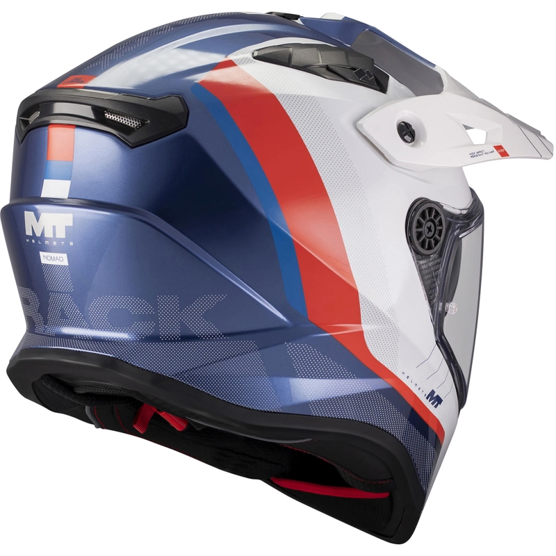 Casque de moto enduro MT Track SV Nomad C0 bleu-blanc-rouge