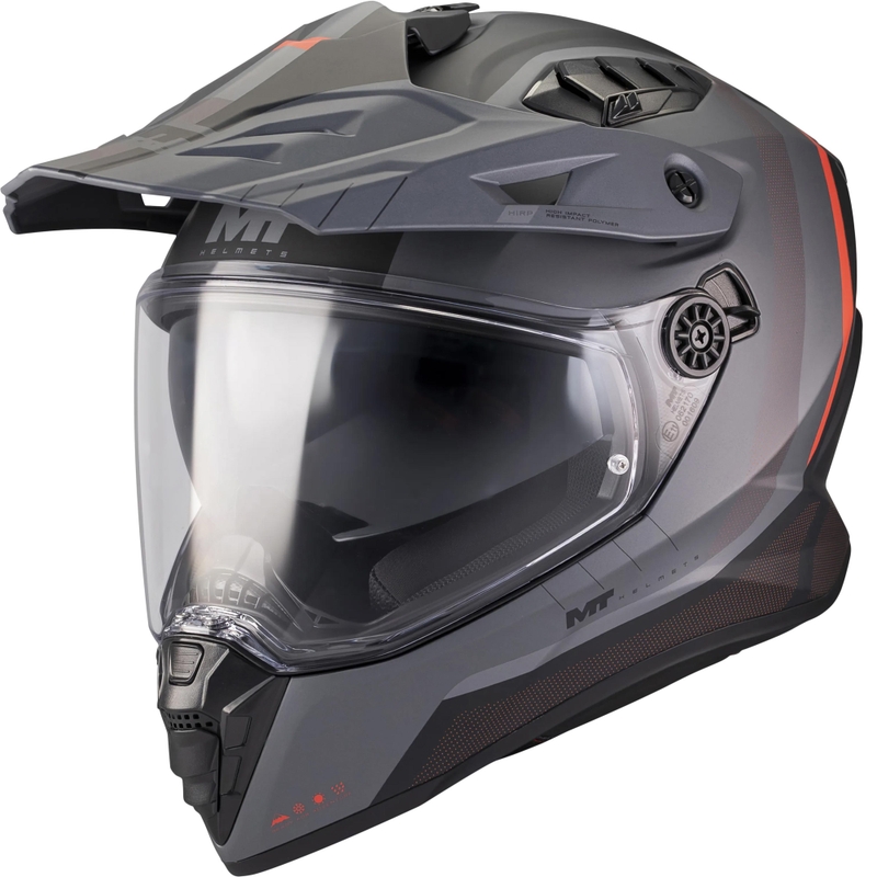 Casque de moto enduro MT Track SV Nomad B25 noir mat-gris-rouge