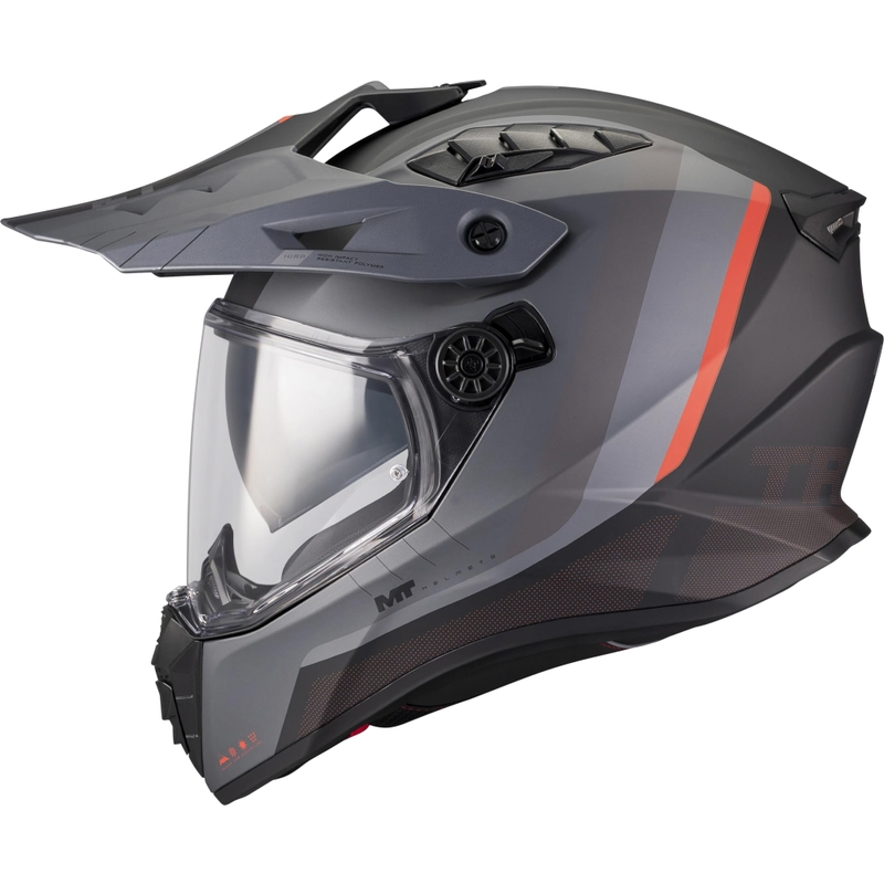 Casque de moto enduro MT Track SV Nomad B25 noir mat-gris-rouge
