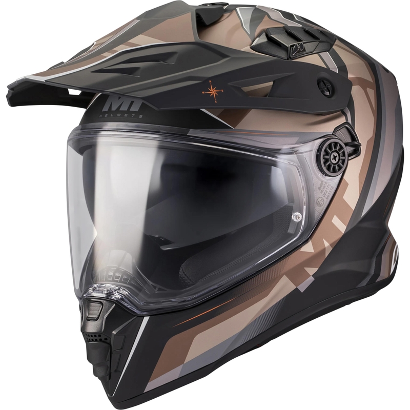 Casque de moto enduro MT Track SV Questor B9 noir-marron mat