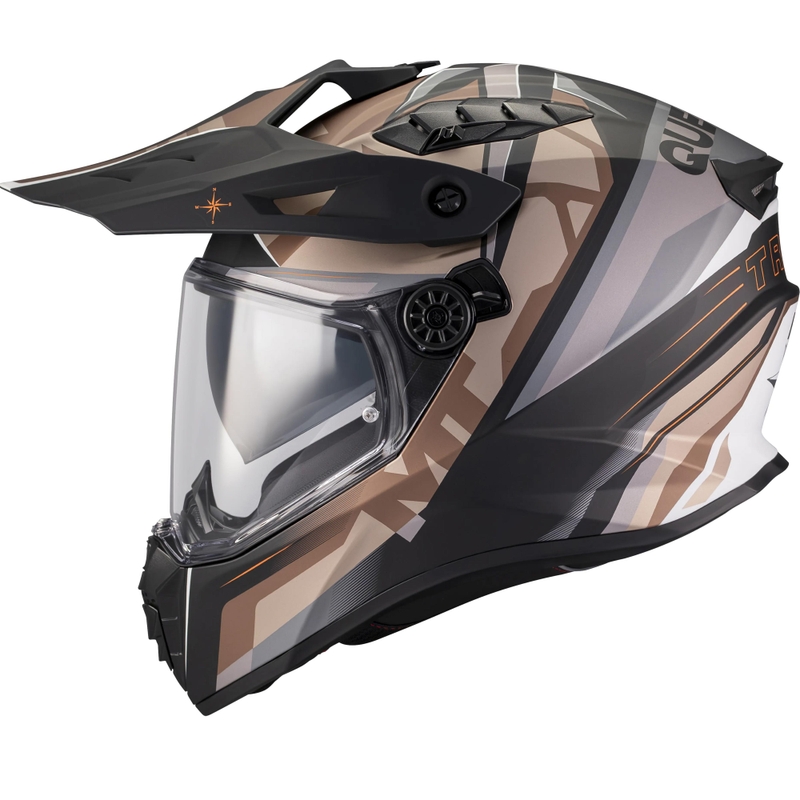Casque de moto enduro MT Track SV Questor B9 noir-marron mat