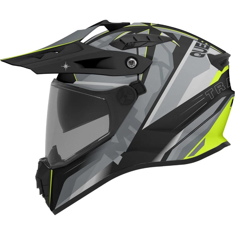 Casque de moto enduro MT Track SV Questor C23 gris mat-noir-jaune fluo