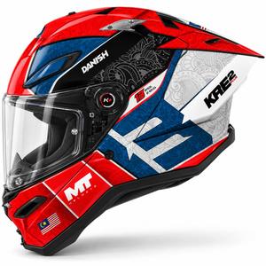 Casque intégral de moto MT KRE 2 PLUS Danish 26 Season B5 rouge-bleu