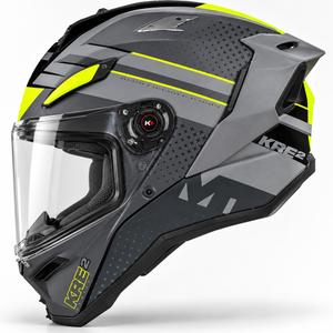 Casque intégral de moto MT KRE 2 Fusion C2 gris mat-brillant-jaune fluo