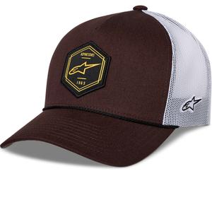 Casquette de camionneur Alpinestars Hexeon marron et blanche
