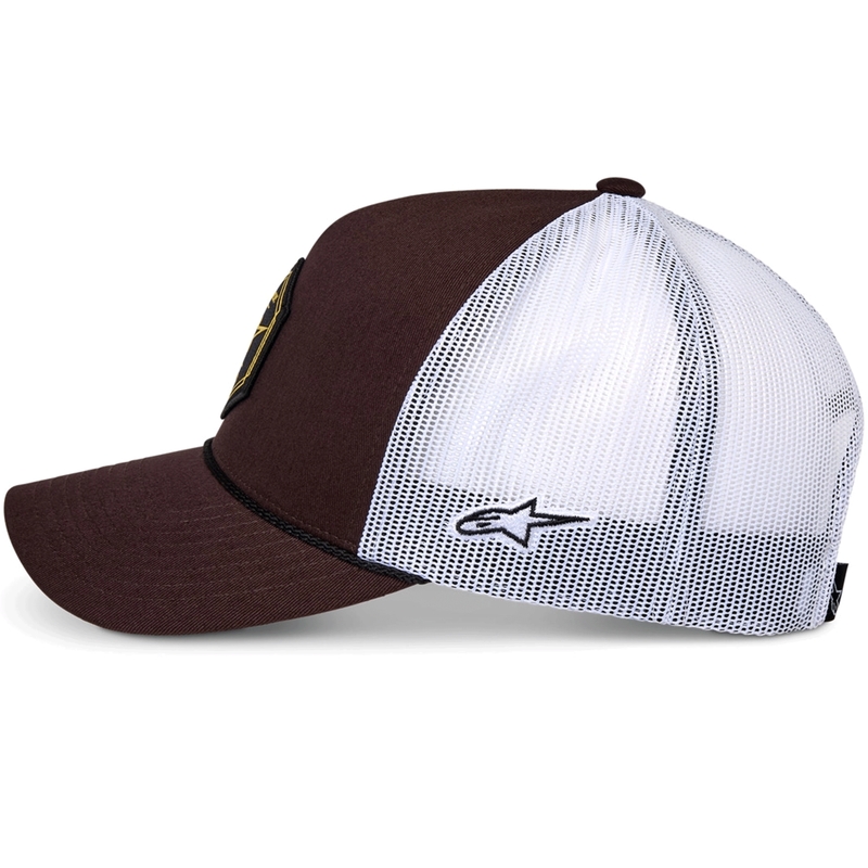 Casquette de camionneur Alpinestars Hexeon marron et blanche
