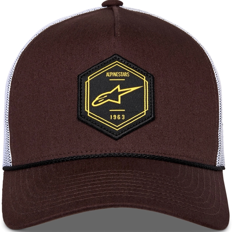 Casquette de camionneur Alpinestars Hexeon marron et blanche
