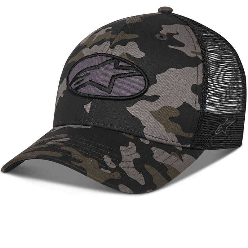 Casquette Alpinestars Oblique Camo Trucker noire-camouflage-noire