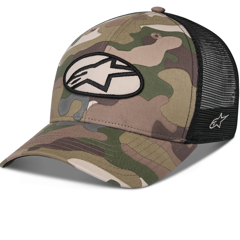 Casquette Alpinestars Oblique Camo Trucker, vert-camouflage-noir