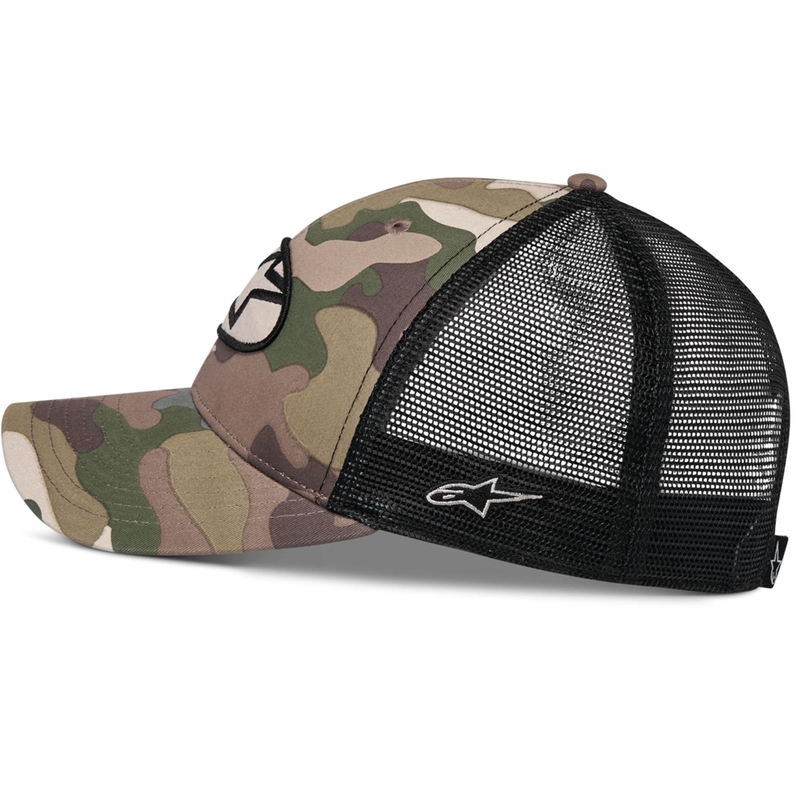 Casquette Alpinestars Oblique Camo Trucker, vert-camouflage-noir