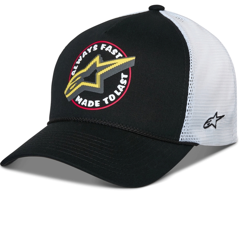 Casquette de camionneur Alpinestars Aorbit noire et blanche