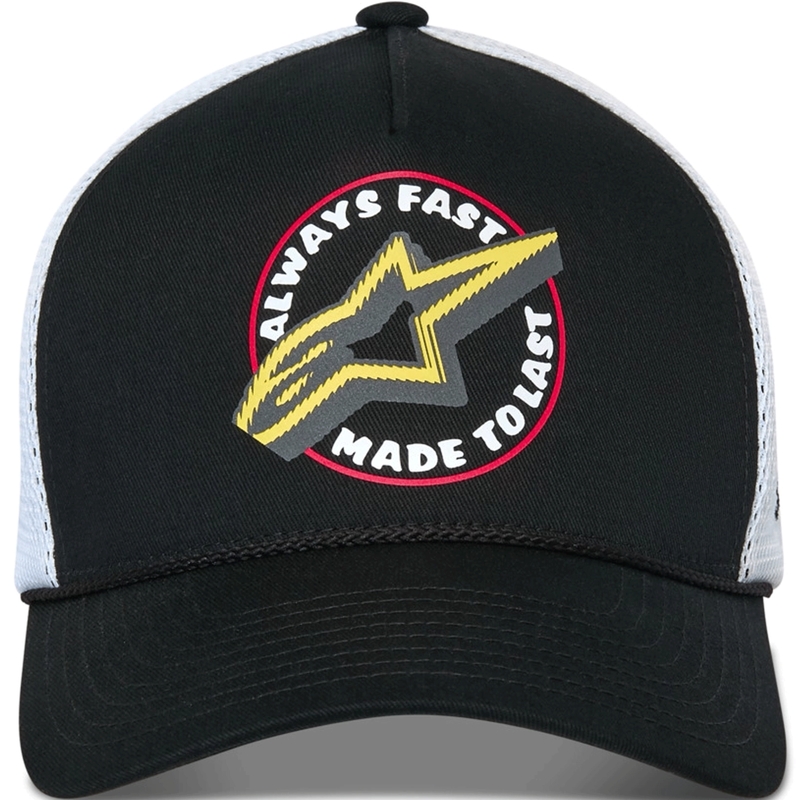 Casquette de camionneur Alpinestars Aorbit noire et blanche
