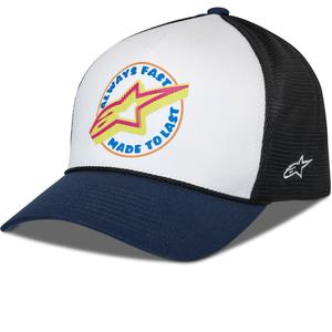 Casquette de camionneur Alpinestars Aorbit blanche-bleue-noire