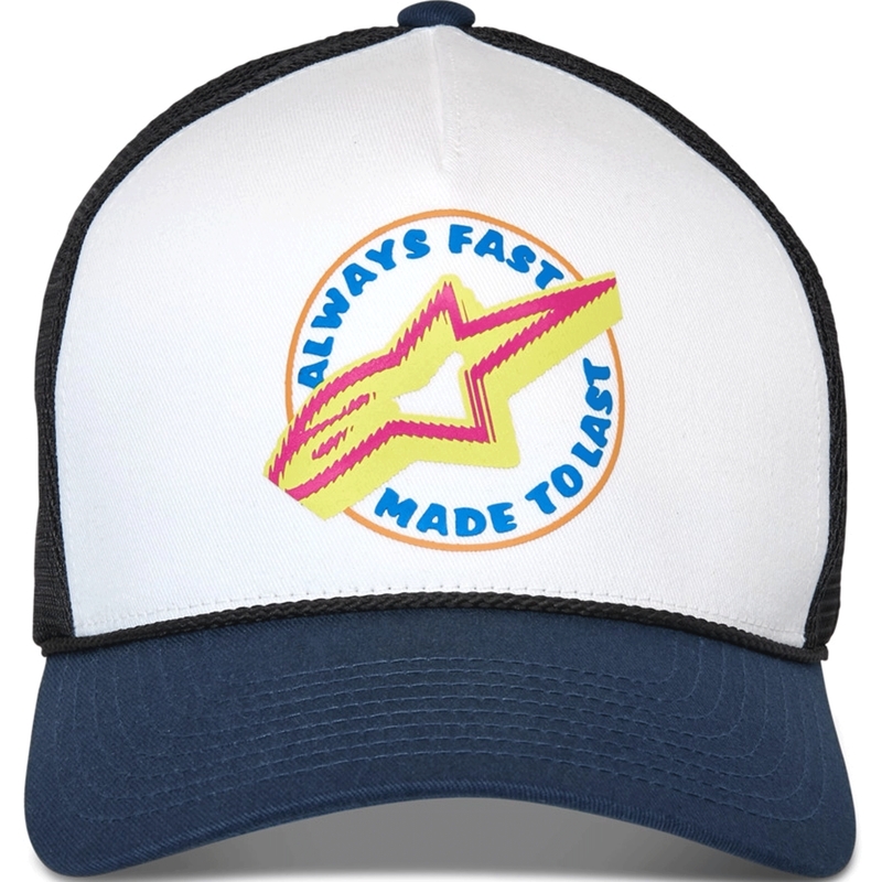Casquette de camionneur Alpinestars Aorbit blanche-bleue-noire