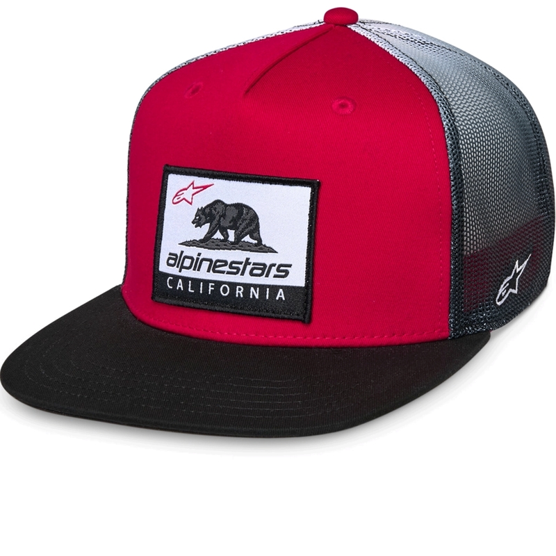 Casquette de camionneur Alpinestars Cali Gradient rouge-noir-blanc