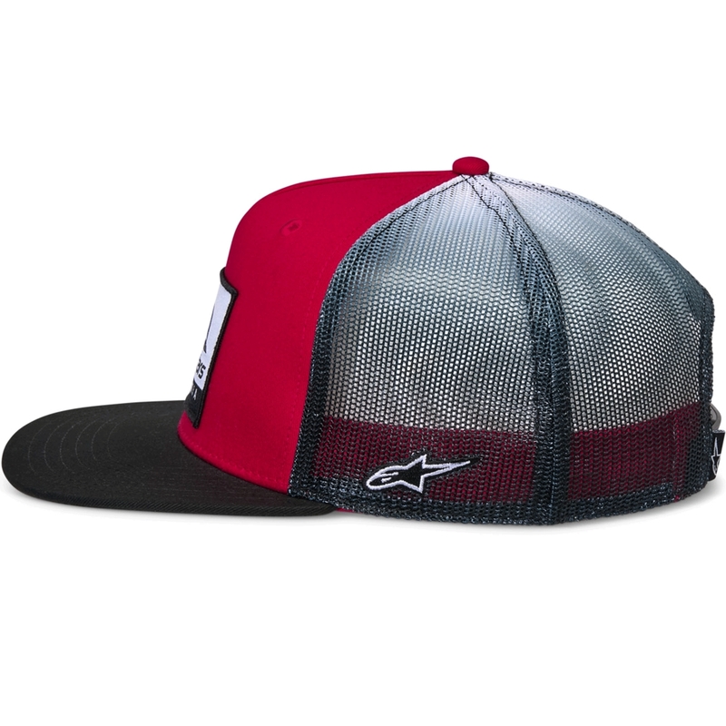 Casquette de camionneur Alpinestars Cali Gradient rouge-noir-blanc