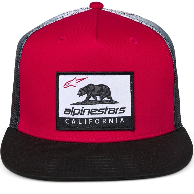 Casquette de camionneur Alpinestars Cali Gradient rouge-noir-blanc