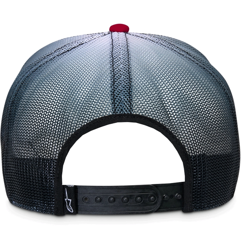 Casquette de camionneur Alpinestars Cali Gradient rouge-noir-blanc